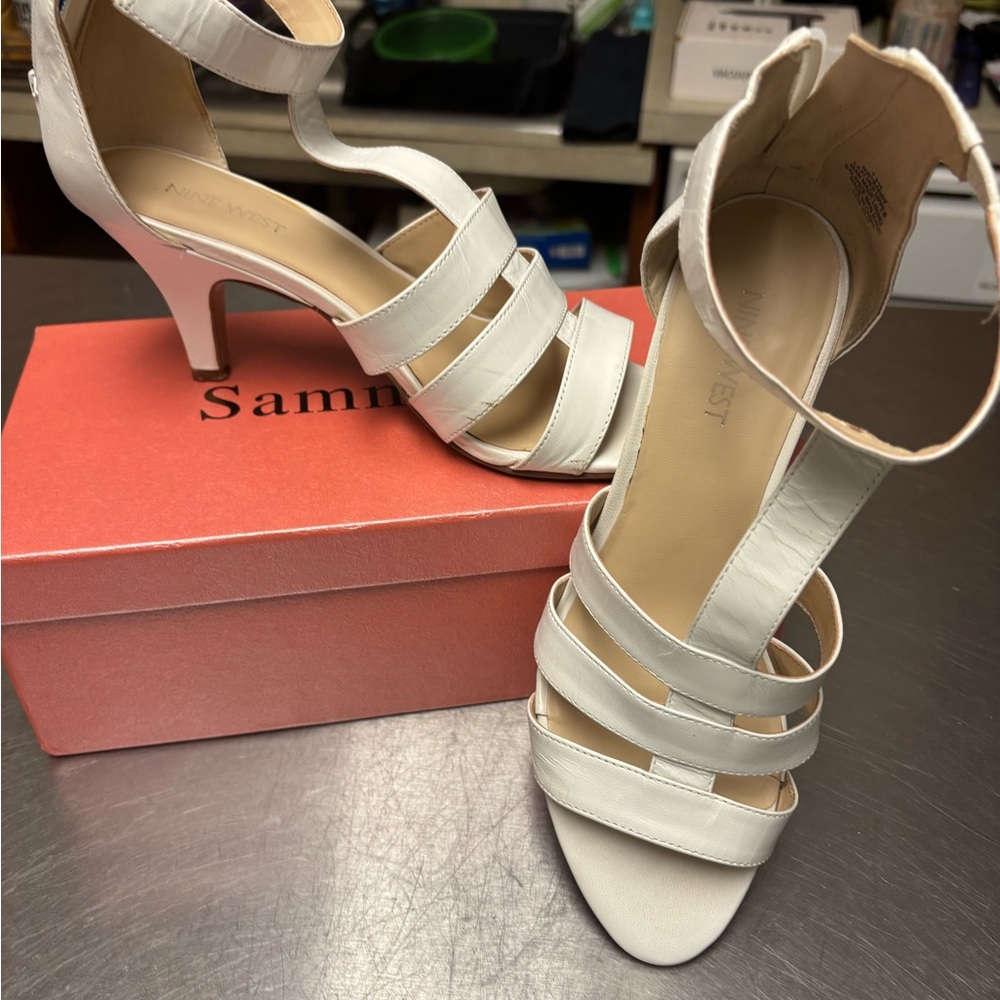 White Strappy Heels